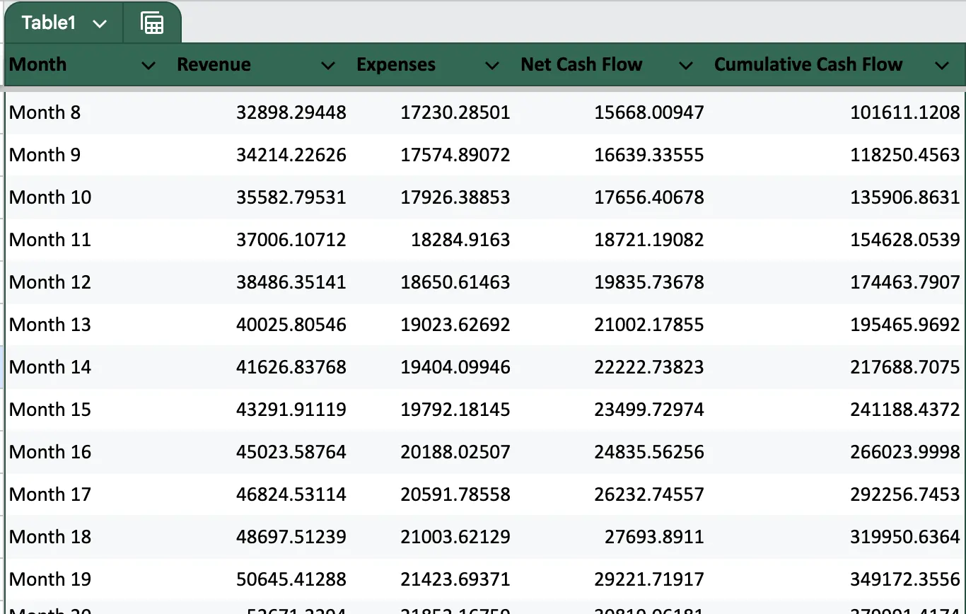Financial Projection Template Excel